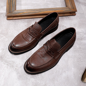 Nouvelles Chaussures Décontractées en Cuir Véritable Effet Vieilli en Peau de Cheval, Modèle Été 2026, à Enfiler, Semelle en Cuir Authentique, Confortables et Polyvalentes - Product Image 4