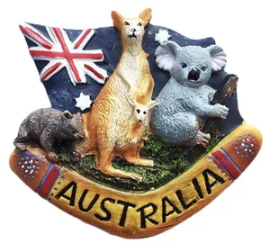 เรซิ่น 3D สัตว์ป่าออสเตรเลียแม่เหล็กตู้เย็นของที่ระลึกคอลเลกชันแม่เหล็กตู้เย็นออสเตรเลีย