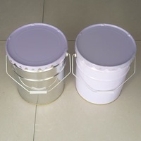 Seau à peinture en fer blanc de 20 L avec couvercle à anse métallique, couvercle à motif floral, seau pour produits chimiques, résine de revêtement, adhésif, fût en acier anti-fuite