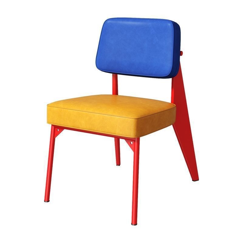 (Dossier bleu avec coussin jaune) Sans accoudoirs