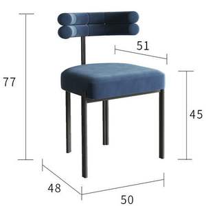 Chaise de salle à manger italienne moderne minimaliste en velours dossier demi-<span class=keywords><strong>arc</strong></span> pour la maison, <span class=keywords><strong>l</strong></span>'habillage de <span class=keywords><strong>café</strong></span>, le centre commercial de négociation décontracté pour les meubles de maison - Product Image 5