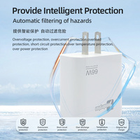 Cargador Rápido de 66W con Tres Puertos, QC3.0, PD, GaN, Smart IC, Carga de Múltiples Dispositivos, Protección de Seguridad, Ecológico, Enchufe Estadounidense, Venta al Por Mayor