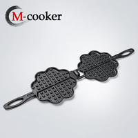 Meilleure vente Poêle à griller en fonte Poêle à gaufres carrée émaillée de cuisine pour steak Griller Outil de cuisson en métal