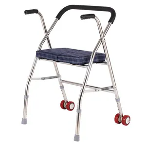 ניידות איידס קל משקל מתקפל פלדה Rollator ווקר עם מושב עבור נכים