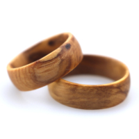 Anillos de Madera de Barril de Whisky Vintage de 8 mm de POYA Wholesale, Anillos de Madera de Olivo Natural para Hombre, Joyería