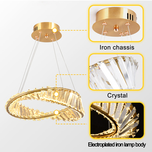 Lampadario a Sospensione Moderno con Anello di Muschio Dorato e Cristalli, LED a 3 Colori Intercambiabili, per Soggiorno e Camera da Letto, Disponibile nel Magazzino <span class=keywords><strong>in</strong></span> Germania - Product Image 2