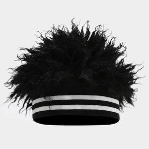 Streetwear Hip Hop pour hommes casquette réglable en tissu perruque courte rétro amusante style imprimé <span class=keywords><strong>bonnet</strong></span> chapeau <span class=keywords><strong>cheveux</strong></span> à pointes - Product Image 4