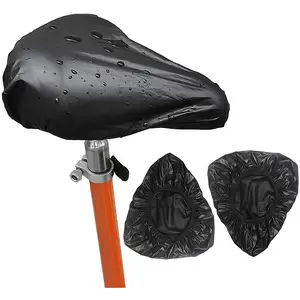 Hot Sale Waterproof Bike Saddle Cover In Black Bicycle Seat Rain Cover With Elastic 3Packs Bike Seat Cover