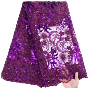 Aso Ebi 2022 dentelle africaine tissu luxueux avec perles et sequins dentelle africaine brodée de haute qualité tissu dentelle française 3100 - Product Image 1