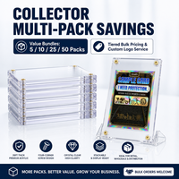 Support de cartes à collectionner sportives en acrylique transparent 35PT avec protection UV et support de présentation, vente en gros