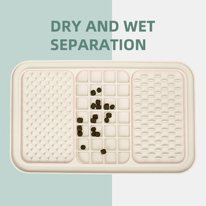 Tapis d'alimentation lente en silicone pour animaux de compagnie, gamelle antidérapante pour chien et chat, facile à nettoyer, anti-étouffement, plateau d'alimentation de forme carrée - Product Image 3