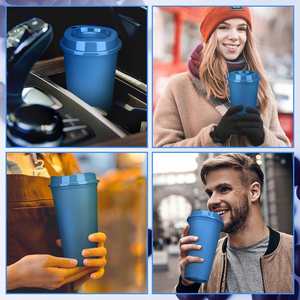 Gobelet isotherme portable en plastique réutilisable de 16 oz, le plus vendu, avec couvercle personnalisable pour le camping - Product Image 4