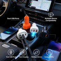 Chargeur de voiture USB à courant variable adaptatif, chargeur de téléphone intelligent pour voiture, charge rapide pour appareils mobiles, chargeur de voiture