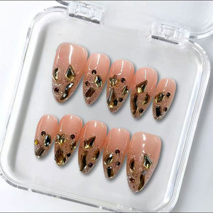 <span class=keywords><strong>Uñas</strong></span> <span class=keywords><strong>de</strong></span> Gel Pintadas a Mano en 3D, 10 Piezas, Hermosas <span class=keywords><strong>Uñas</strong></span> Acrílicas <span class=keywords><strong>de</strong></span> Lujo Hechas a Mano, <span class=keywords><strong>Uñas</strong></span> Postizas <span class=keywords><strong>de</strong></span> Alta Calidad - Product Image 4