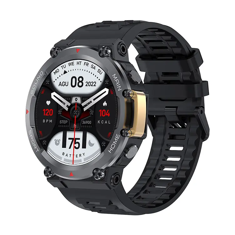 IP68 Wasserdichte Gaming Smartwatch Round Run2 Smartwatch mit GPS Route Tracker und Handy anruf für ältere Erwachsene