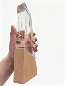 Nuovissimo trofeo bianco in legno con incisione in cristallo premio sublimazione <span class=keywords><strong>per</strong></span> cerimonia sport Meeting regali di benvenuto - Product Image 4