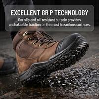 Bottes de sécurité industrielles isolantes anti-écrasement en cuir de vachette mi-montantes, robustes, fabriquées directement par le fabricant