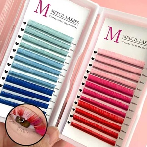 Pestañas Coloridas Meecil para OEM/ODM, Pestañas de Fibra de Grado Profesional para Salón, Paquete a Granel de Colores Mixtos - Product Image 1