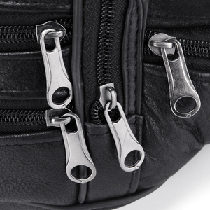 Borsa Unisex con <span class=keywords><strong>cintura</strong></span> in vita in vera pelle con chiusura a cerniera accessorio <span class=keywords><strong>da</strong></span> viaggio <span class=keywords><strong>da</strong></span> <span class=keywords><strong>uomo</strong></span> con motivo a filo realizzato in materiale PU - Product Image 6