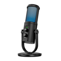 Microphone de bureau USB Yarmee à latence nulle avec réduction de bruit intégrée, micro cardioïde pour studio, podcast et enregistrement vocal