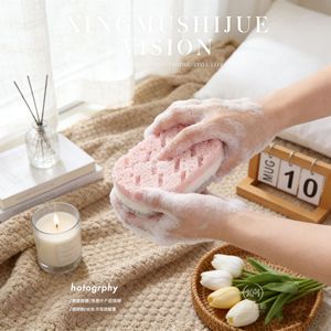 Three Color <b>Bath</b> <b>Sponge</b> Oval Thickened Hangable Shower Scrubbing Pad For Adults - Product Image 3