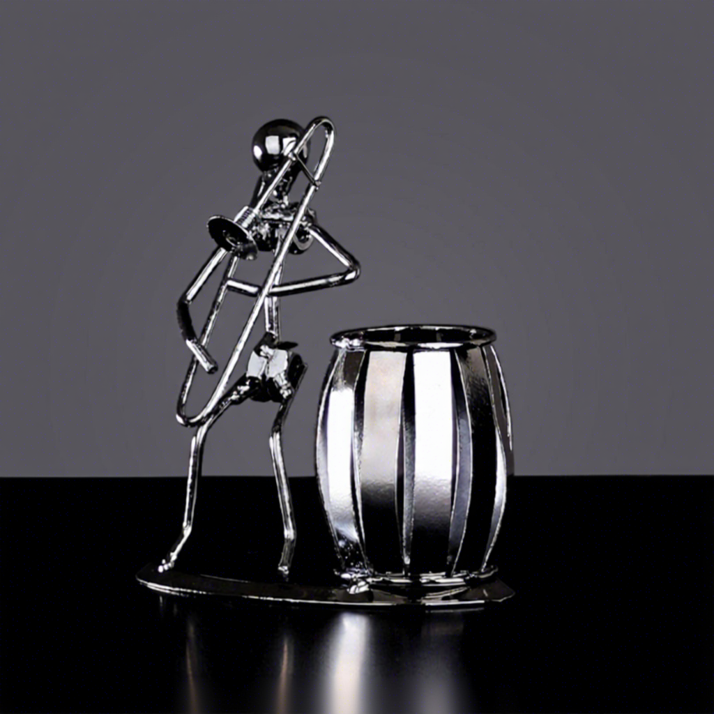 Iron man band pen holder-trombone