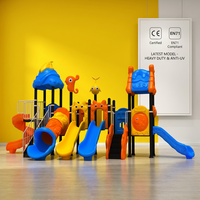 SageDelightRides Ensemble de toboggan à double spirale, tube ondulé et escaliers avec rampes pour aire de jeux extérieure commerciale, pour garderies d'enfants, vente en gros