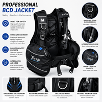 Compensateur de flottabilité (BCD) de style veste, robuste, en plastique/polyester, respirant, personnalisable avec logo OEM/ODM, pour la plongée