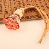 Diffuseur de parfum pour voiture en forme de rose, flacon vide de 6 ml, avec bouchon en bois, pour huiles essentielles et arômes