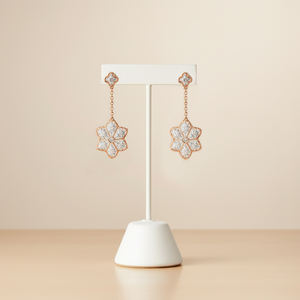 ต่างหูเพชรแท้ธรรมชาติ งานฝีมือวินเทจคุณภาพสูง ผลิตจากทองคำแท้ 18K สำหรับผู้หญิง - Product Image 4