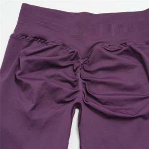 Leggings Capri sans couture <span class=keywords><strong>taille</strong></span> haute avec logo personnalisé, effet froncé push-up, respirants, pour l'entraînement, la gym et la course - Product Image 4