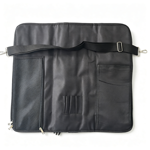 Portable Canvas Chef Knife <strong>Tool</strong> <strong>Roll</strong> Waterproof &amp; Wear-Resistant 10-14 Pockets Buckle Closure Outdoor Restaurant Storage - Product Image 5