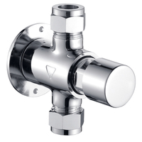 Robinet de lavabo en laiton de haute qualité à montage sur comptoir, avec minuterie et temporisation, finition chromée, et valve à fermeture automatique