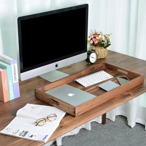 Wholesale Price Custom Rustic Extra <b>Large</b> Size <b>Trays</b> High Quality Hotel Rectangle Walnut Dry Wood Food Service <b>Tray</b> Dinner Plate - Product Image 6