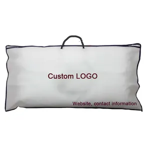 Bolsas de almohada de plástico con cremallera, personalizadas, transparentes, con asas, bolsa de PVC, venta al por mayor