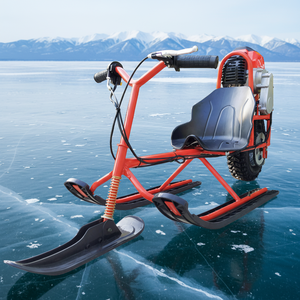 Meilleur cadeau de Noël pour les enfants, jouets d'hiver, scooter à neige à essence, luge, 49cc, 2 temps, acier, plastique, pocket bike, frein à disque réel, 50 kg - Product Image 1