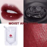 Base de gloss à lèvres transparente hydratante brillante imperméable avec logo personnalisé du fournisseur OEM, formule liquide minérale végétalienne multi-couleurs pour des lèvres pulpeuses