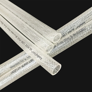 Transparent Round <b>Plastic</b> <b>Tube</b> with Grid Pattern Reinforcement 19.5mm Diameter - Product Image 2