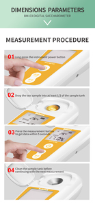 Sugar Digital Brix Refratômetro Auto Polarímetro Meter 0.0-55% Brix Faixa 3s Medição Bateria Recarregável para Frutas - Product Image 3