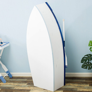 Mueble de Almacenamiento en Forma de Barco con Cuatro Cajones, Madera de Pino, Estilo Mediterráneo, Hecho a Mano, para Sala de Estar - Product Image 1