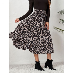 Jupe longue décontractée pour femme, taille haute, imprimé léopard, coupe ample, style bustier, qualité supérieure, personnalisable OEM, vente en gros - Product Image 2