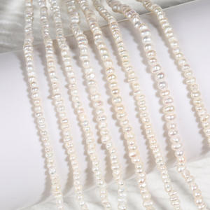 Mini perles d'eau douce naturelles de 1,5 à 1,8 mm, presque rondes, à fort éclat, petites, semi-finies, pour la fabrication de bijoux DIY, forme de pomme de terre - Product Image 4