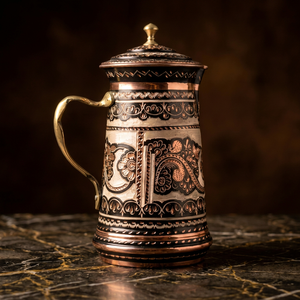 Jarra de Metal de Cobre Vintage para Promoción, Reduce tu Ingesta de Azúcar y Disfruta de tu Salud, Taza Decorativa para Mesa de Comedor para Restaurante y Hotel - Product Image 1