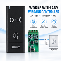 Lecteur de cartes RFID sans fil alimenté par batterie, IP65, 433 MHz, 13,56 MHz, lecteur Wiegand pour contrôleurs ZKTeco Hikvision