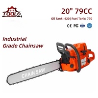 Tronçonneuse à essence professionnelle industrielle 79cc, 12800 tr/min, pour la foresterie, l'exploitation forestière et la coupe du bois