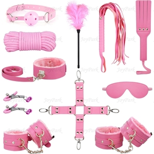 JoyPark Hot 11 pz/set gioco in pelle Paddle collo a frusta pinze per capezzolo BDSM vestiti di sesso in pelle Bondage giocattoli - Product Image 2