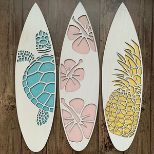 Décoration Murale en Bois : Planche <span class=keywords><strong>de</strong></span> <span class=keywords><strong>Surf</strong></span> Décorative pour la Plage, la Chambre, la Salle <span class=keywords><strong>de</strong></span> Fête ou comme Art Mural - Product Image 3