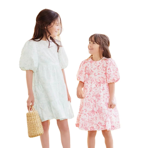 Robe <span class=keywords><strong>tutu</strong></span> américaine blanche pour filles enfants décontracté à <span class=keywords><strong>pois</strong></span> à volants demi-manche col rond pour les fêtes d'anniversaire d'été tailles 3-14Y - Product Image 1