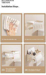 Porte-<span class=keywords><strong>papier</strong></span> toilette <span class=keywords><strong>mural</strong></span> moderne en aluminium blanc crème, écologique, pour salle de bain d'hôtel - Product Image 6