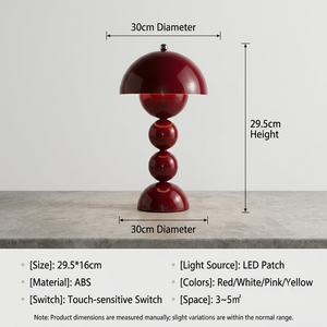 Lampe d'appoint sphérique brillante <span class=keywords><strong>Funky</strong></span> Living Spaces, rechargeable sans fil, lampe de chevet décorative, lampe de bureau rétro en forme de dôme champignon - Product Image 5